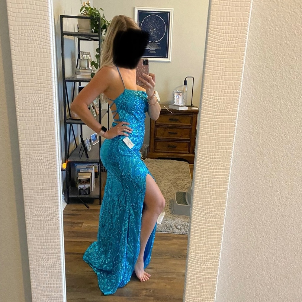 Women’s medium sequin open back mermaid sequin dress size
